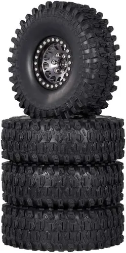 Miniatura 9 de GoolRC 4 neumáticos de goma RC Crawler de 1.9 pulgadas con borde de metal para 1/10 RC Rock Crawler Traxxas TRX-4 TRX-6 Axial Scx10 90046 RC4WD RC