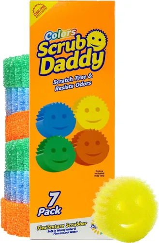 Miniatura 11 de Scrub Daddy Esponjas de Color – Esponjas multiusos para platos sin arañazos para limpieza de cocina, baño y hogar – Hechas con espuma de polímero