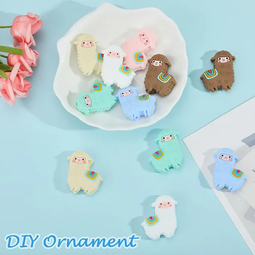 Miniatura 5 de 12 piezas de cuentas de silicona de animales, cuentas focales lindas, cuentas de silicona a granel para bricolaje para hacer varios artículos