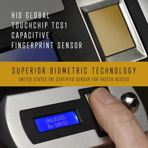 Miniatura 3 de Caja fuerte biométrica Verifi Smart Safe S5800 con sensor de huella dactilar certificado por el FBI