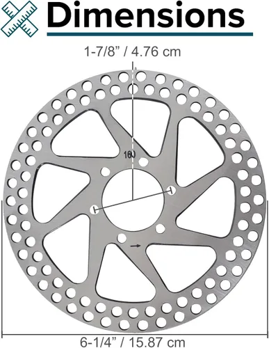 Miniatura 6 de AlveyTech Rotor de disco de freno delantero para motos eléctricas Razor MX500 y MX650 – Rotores para frenos de bicicleta de cohete, 6-1/4 pulgadas