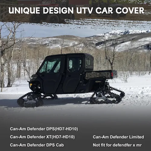 Miniatura 5 de Funda impermeable UTV compatible con Can-am Defender de 2 plazas, 6 capas para todo tipo de clima, con rejillas de ventilación, cremallera de puerta