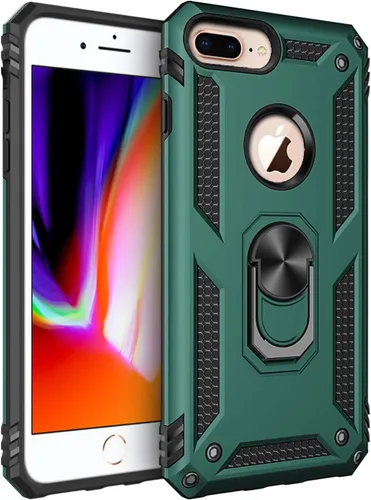 Miniatura 25 de Korecase Funda para iPhone 8, protección de cámara, armadura militar, doble capa, soporte compatible con iPhone 6 6s y iPhone 7 8, color negro