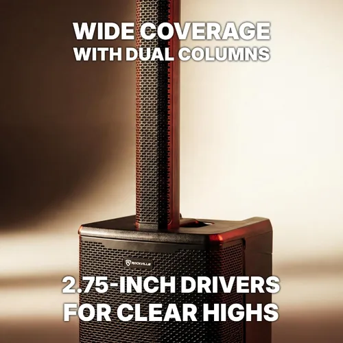 Miniatura 11 de Rockville Titan MIX12A 3200W Peak Sistema PA de columna alimentado de 12 pulgadas con subwoofer, mezclador de 8 canales, audio Bluetooth, DSP