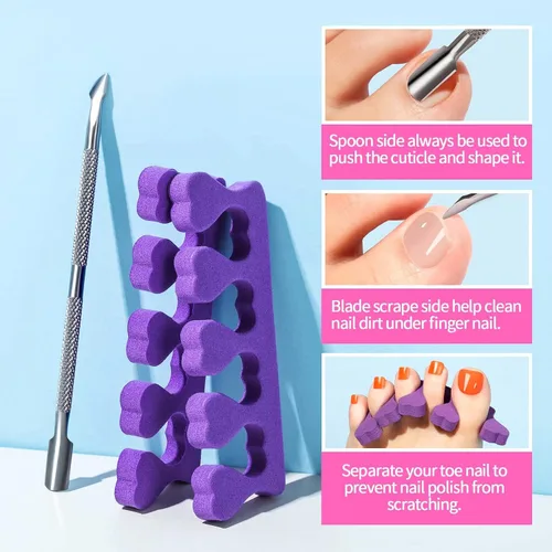 Miniatura 6 de Teenitor 120 piezas de uñas postizas naturales para los dedos del pie, uñas postizas para mujeres con pegamento para uñas, puntas de uñas postizas