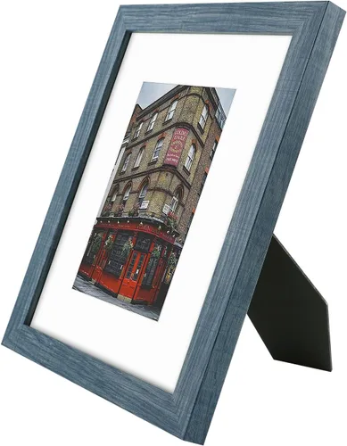 Miniatura 2 de Frametory, Portarretratos de 8 x 10 pulgadas con paspartú para fotos de 5 x 7, para pared y mesa (color azul, paquete de 2)