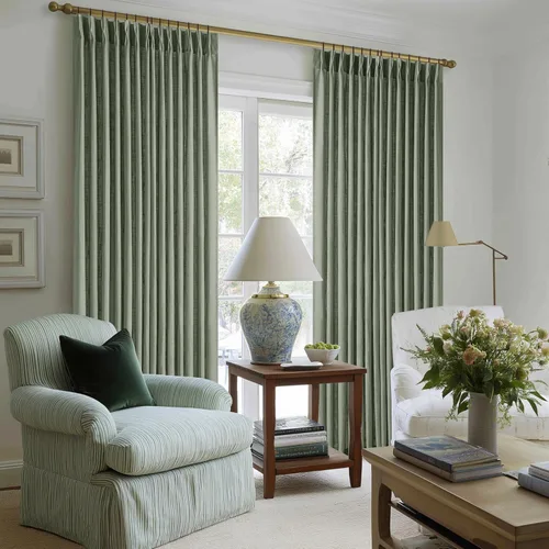 Miniatura 100 de Cortinas de lino natural con pliegues fruncidos de 120 pulgadas de largo para sala de estar, cortinas plisadas con ganchos y lengüeta trasera
