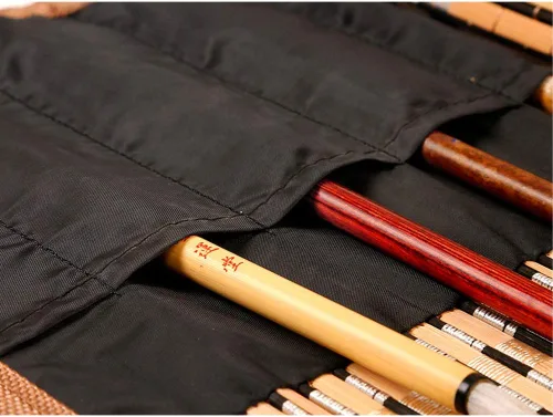 Miniatura 4 de Estuche portátil para pinceles de caligrafía china para escritura de arte chino, estuche organizador de acuarela, bolsa de protección grande
