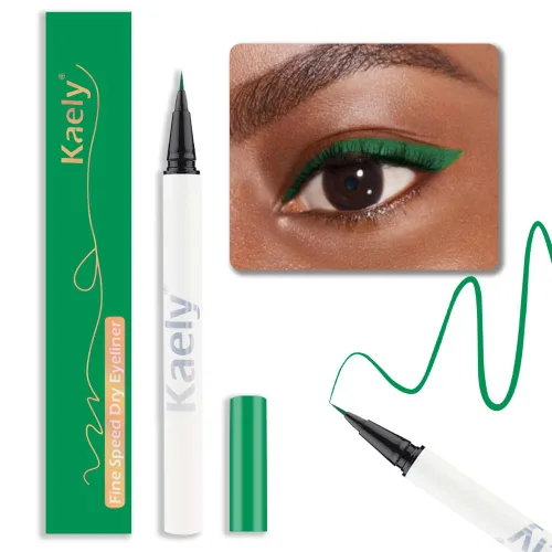 evpct 1 unidad de lápiz delineador de ojos de color verde oscuro waterproof, set de larga duración, ultra fino, secado rápido, delineador líquido de
