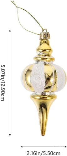 Miniatura 2 de Amosfun Adornos colgantes para árbol de Navidad, 4 piezas de colgantes de calabaza pintados, decoraciones de Navidad para árbol, mesa, chimenea