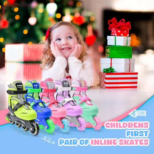 Miniatura 6 de 2PM SPORTS Patines en línea para niños y niñas de 4 a 8, 6 a 12 años, con ruedas iluminadas, cuchillas ajustables para niños y jóvenes principiantes