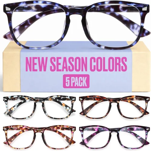 CCVOO +2.5 Mix & Match - Gafas de lectura para mujer, ligeras, cómodas, visión clara, bloqueo de luz azul * Mezcla de flores C2