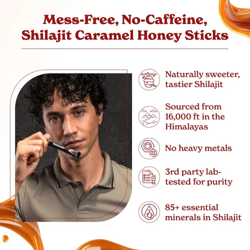 Miniatura 5 de Better Alt Paquete de 2 palitos Shilajit del Himalaya puro (canela + caramelo) Fácil de consumir 60 barras para impulso de energía y apoyo