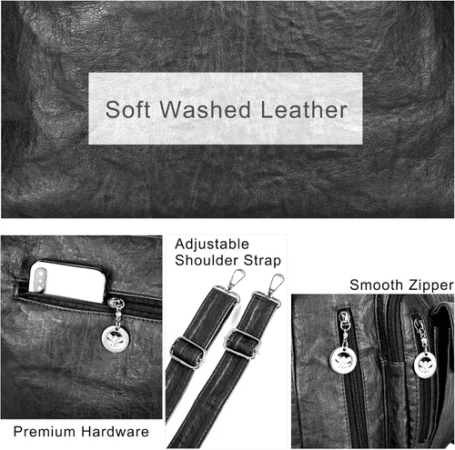 Miniatura 3 de Bolsos Hobo para mujer, bolso grande y bolsos de mano de piel sintética suave para mujer, bolsos de hombro con múltiples bolsillos bolsa cruzada