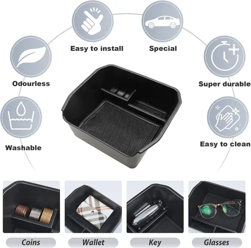 Miniatura 4 de SKTU Compatible con 2020-2024 2025 Land Rover Defender organizador de consola central 2023 2024 2025 accesorios Defender 2024 2025 bandeja