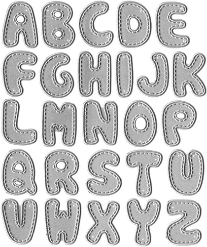 Troqueles de corte de letras de letras de metal punteado, mayúsculas, 26 troqueles de letras para hacer tarjetas, herramienta de grabado en relieve,