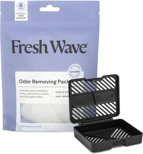 Fresh Wave Paquetes de eliminación y desodorización de olores de lavanda | Bolsa de 6 y estuche Fresh Pod | Alivio de olores más seguro para