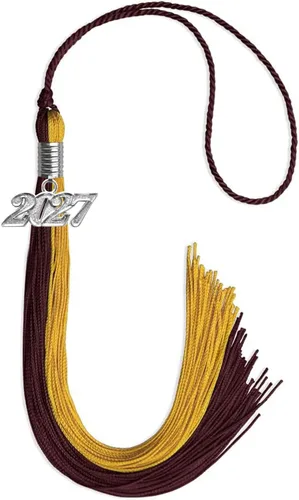 Miniatura 26 de Endea Graduation Borla de doble color con gota de fecha plateada (negro/oro antiguo, 2025)