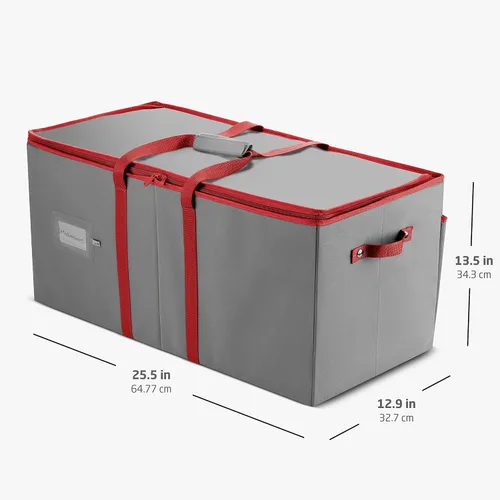 Miniatura 6 de ZOBER Caja de almacenamiento grande para adornos de Navidad, almacena 128 adornos de 3 pulgadas, con divisores, caja de almacenamiento organizadora