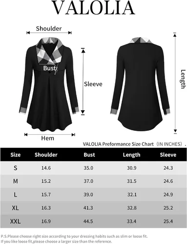 Miniatura 5 de VALOLIA Sudadera casual de manga larga con cremallera y solapa para mujer, túnica a la moda