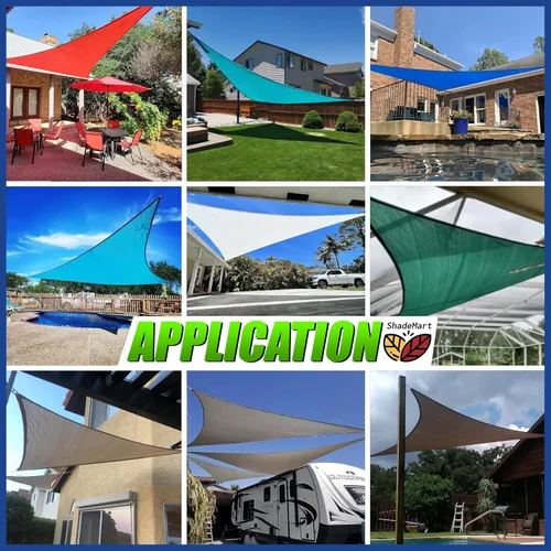 Miniatura 4 de ShadeMart 18' x 18' x 18' Toldo parasol tipo vela rojo triangular smTAPT18, tela para carport, patio, exterior, resistente a los rayos UV