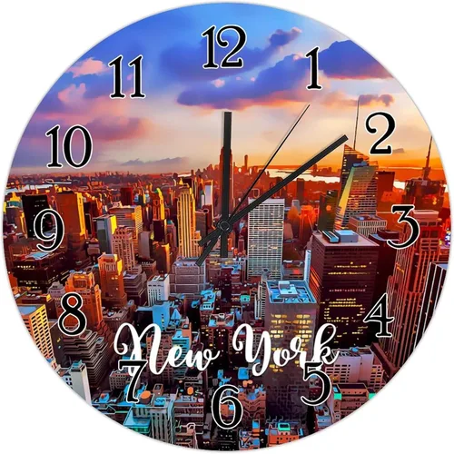 Miniatura 13 de Reloj de pared decorativo de madera de la ciudad de Estados Unidos, Nueva York, Ciudades en los Estados de Nueva York, relojes de regalo