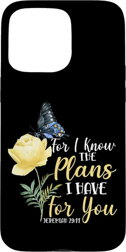 Miniatura 28 de iPhone 16 Christian Bible Verse Butterfly Rose Flower Jeremiah 29:11 Case