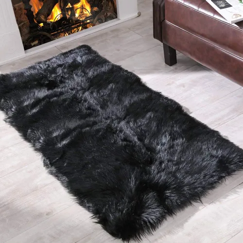 Miniatura 37 de Carvapet - Tapete suave de cuero sintético de oveja, lanudo y lujoso, grande (para decorar habitación), lado de la cama, dormitorio, sala de estar