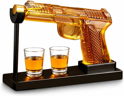 Miniatura 11 de Juego de decantador de whisky AK47 con 2 vasos de whisky, regalos para hombres, día del padre, regalo único de aniversario de cumpleaños para él