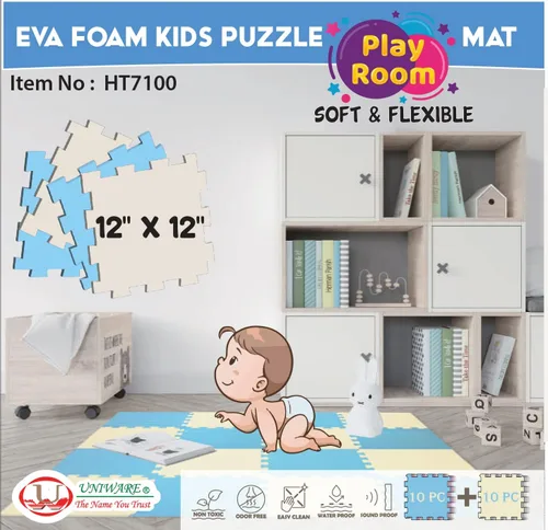 Tapete no tóxico, azulejos entrelazados de espuma EVA, tapete de equipo para gimnasio, tapete de EVA para niños (20 pies cuadrados (20 azulejos) 1 x