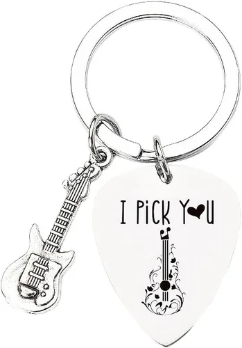 Xiyantiji Llavero de guitarra para amantes de la música, regalos para mujeres, hombres, marido, novio, aniversario, cumpleaños, día de San Valentín,