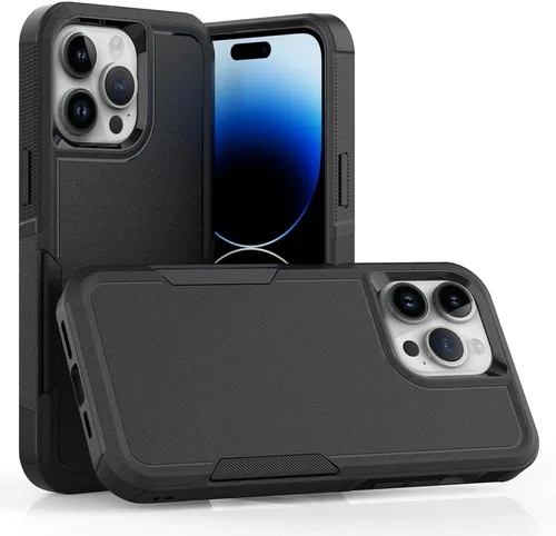 Miniatura 50 de Funda WOGROO para iPhone 8 Plus, iPhone 7 Plus de 5.5 pulgadas, funda protectora para teléfono a prueba de golpes, fuerte y duradera, color negro