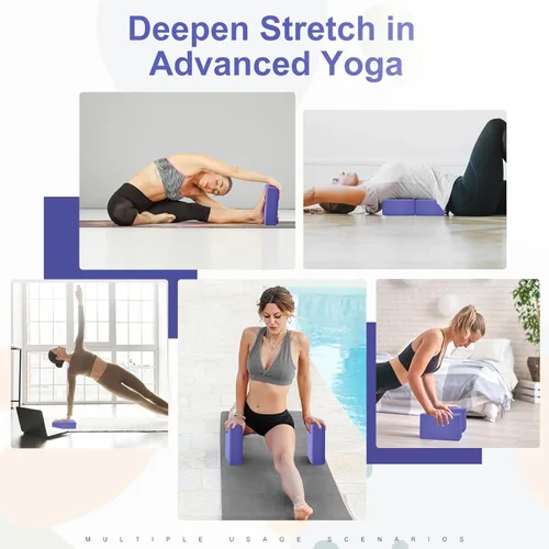 Miniatura 5 de 2 Pack Yoga Block, Premuim EVA Foam Block, Durable Non-slip Exersice Block for Yoga, Pilates, General Fitness, Stretching, Toning Workouts and