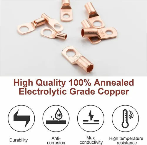 Miniatura 5 de Herramienta de prensado de orejetas de batería con 1 lengüeta de batería, 1 cortadores de cables, 60 terminales de cable de batería, 60 conectores
