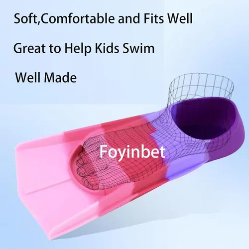 Miniatura 38 de Aletas de natación para niños, aletas cortas para niños y jóvenes, aletas de natación para entrenamiento de natación para niños, niñas, niños