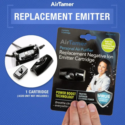 Miniatura 3 de AirTamer Cartucho emisor de iones negativos de repuesto para purificador de aire personal, fabricado para AirTamer modelo A320 (negro)