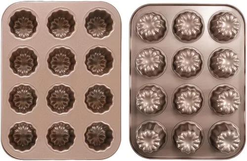 Miniatura 8 de Molde de canele antiadherente de acero al carbono con 12 cavidades, color dorado