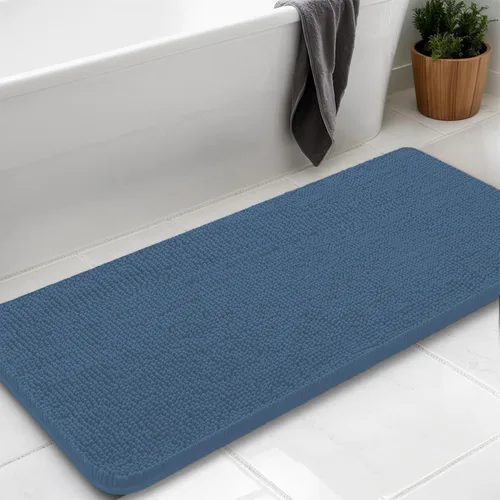 Miniatura 29 de Alfombras de baño en forma de U, alfombras de baño de felpilla súper absorbentes y respaldo antideslizante de PVC fuerte para inodoros, lavables a