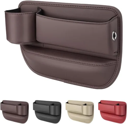 Miniatura 13 de Bolsa de cuero para portavasos de automóvil, caja de almacenamiento para automóvil mejorada 2025 con soporte para tazas, caja de almacenamiento