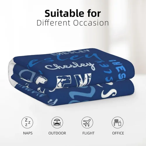 Miniatura 2 de Manta personalizada para niños, bebés y adultos, mantas con nombre personalizado para niñas y niños, manta personalizada con nombre, regalo para Azul
