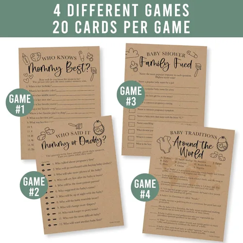 Miniatura 6 de Hadley Designs 40 juegos rústicos para baby shower, género neutro: quién sabe mejor a mami, juego de baby shower, juegos de baby shower para baby