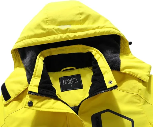 Miniatura 5 de Pooluly - Chaqueta de invierno para esquísnowboard para mujer, con capucha, impermeable, rompeviento
