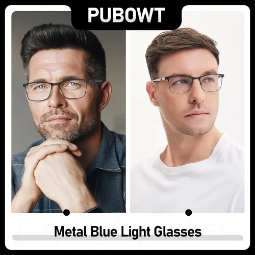 Miniatura 3 de Gafas de conducción con bloqueo de luz azul y visión nocturna para hombre, lentes fotocromáticas de metal, lentes para juegos de computadora PT2012
