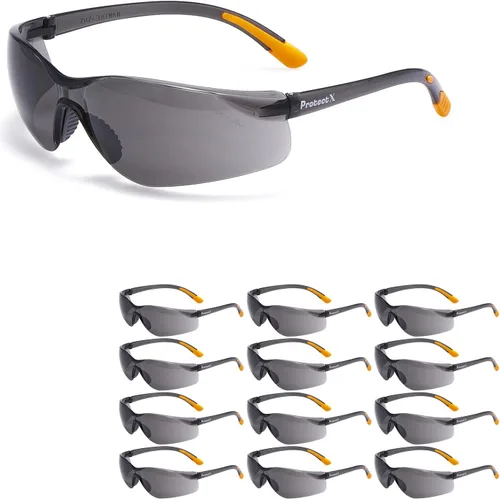 ProtectX Gafas de seguridad para hombres y mujeres, lentes de sol de seguridad con lentes antivaho resistentes a los arañazos, agarres Olympus -