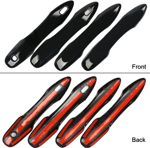Miniatura 4 de Tapas negras para espejo de puerta lateral + cubiertas de manija de puerta de repuesto para accesorios Toyota Camry 2018, 2019, 2020, 2021, 2022