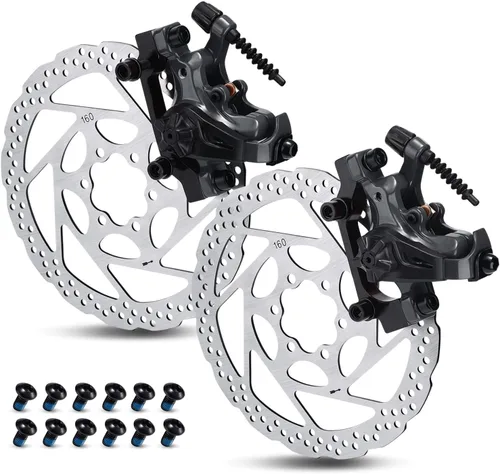 Miniatura 8 de TOBWOLF 1 Par de Juego de Frenos de Disco MTB, Kit de Frenos de Disco Hidráulico con Rotores de 160mm, Palancas de Calibración de Presión de Aceite