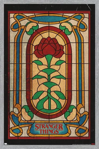 Miniatura 16 de Trends International Netflix Stranger Things: Season 4 - Póster de pared de vitrales, 14.72 x 22.37 pulgadas, versión enmarcada de madera de granero