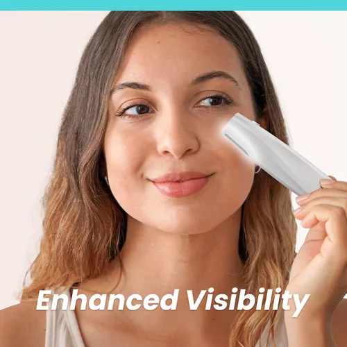Miniatura 6 de Herramienta de dermaplaning Sonic para la cara, afeitadora Dermaplane recargable con 6 dermablades de recambio, pelo facial y removedor de pelusa