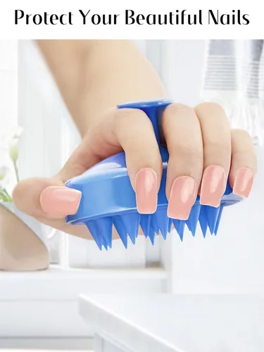 Miniatura 55 de HEETA Masajeador de cuero cabelludo para el crecimiento del cabello, cepillo de champú exfoliante de cuero cabelludo de silicona suave para Rojo