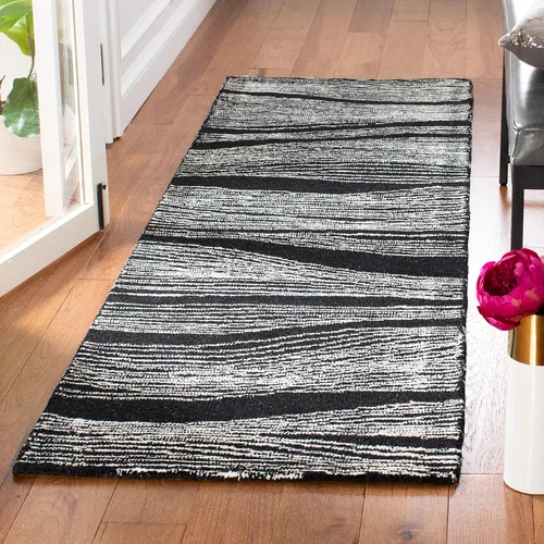 Miniatura 35 de SAFAVIEH Metro Collection - Alfombra decorativa de 2 x 3 pies, azul y marfil, diseño transicional, ideal para áreas de alto tráfico en pasillo, baño